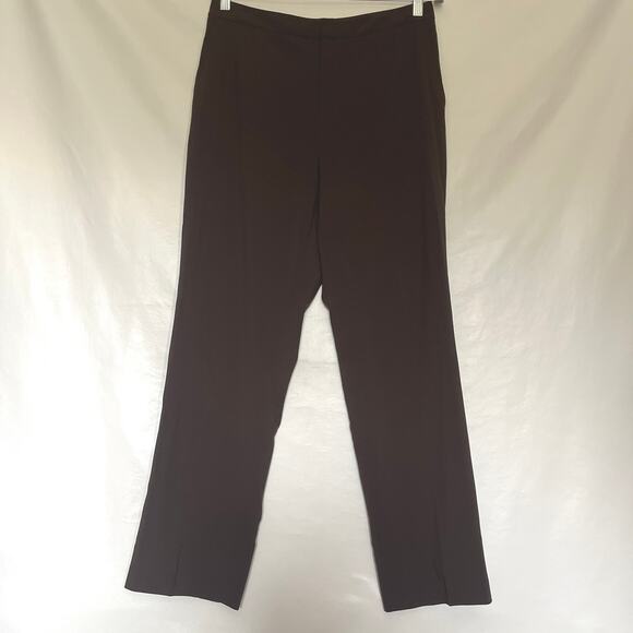 Ellen Tracy Wool Wide Leg Dress Womens Pants Sz 10 Brown Career Capsule Fall - Picture 1 of 10
